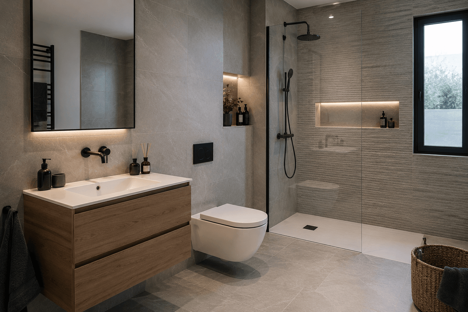 Baño reformado con revestimientos nuevos